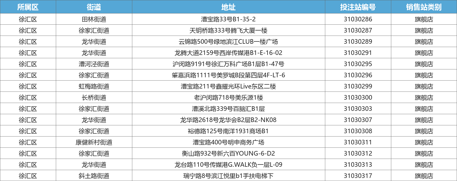 徐汇区旗舰店